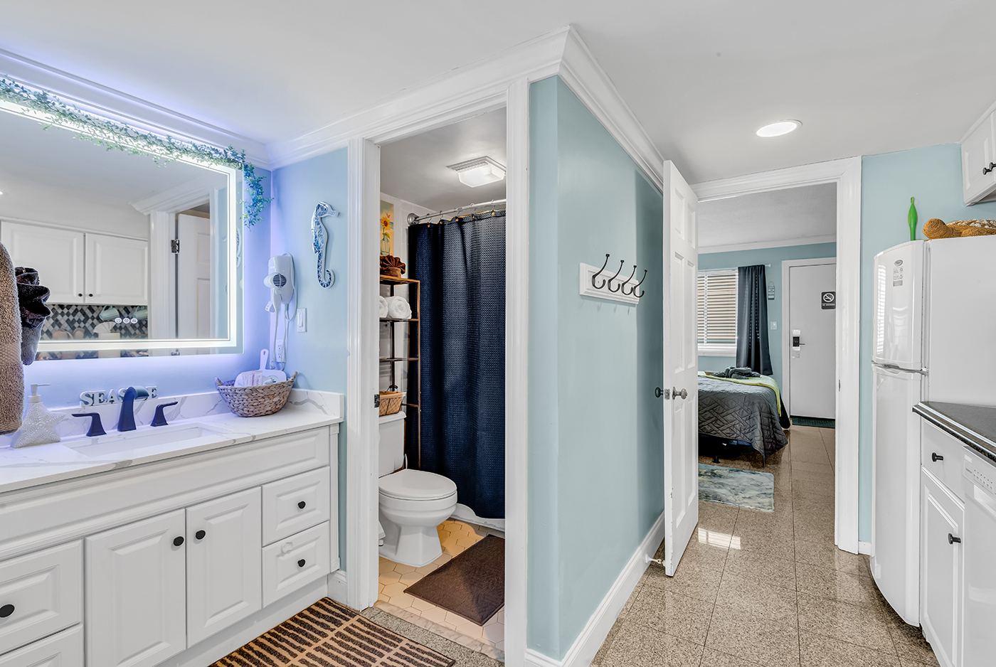 Guest bedroom perfectly prepared for rental guests